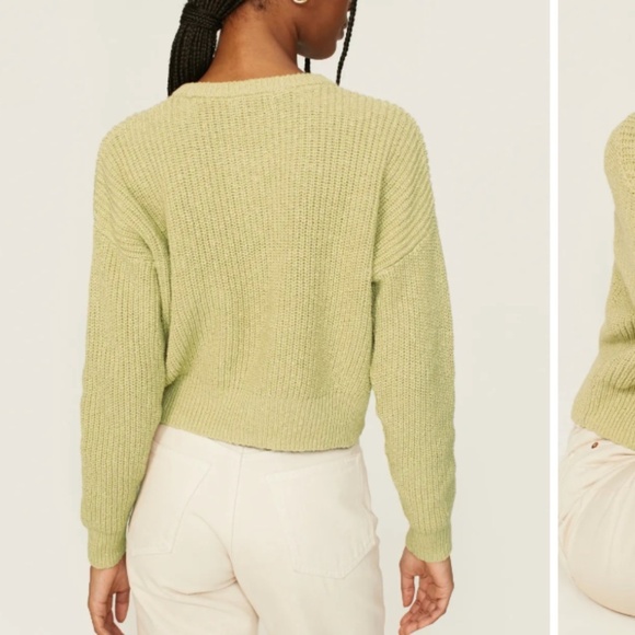 Madewell Textural-Knit Pullover Sweater in Green Large - Picture 3 of 10